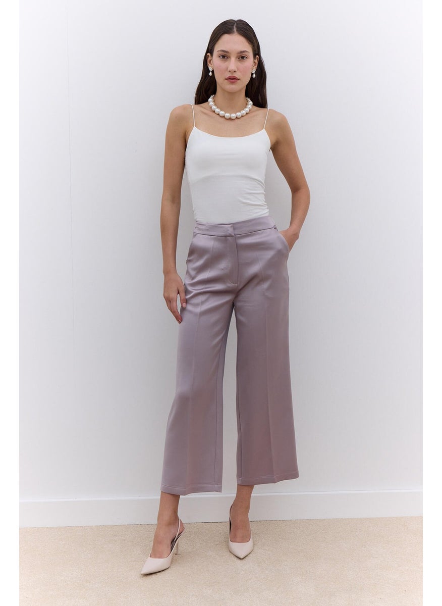 Manuka Satin Straight Leg Trousers Mink  - Image 3
