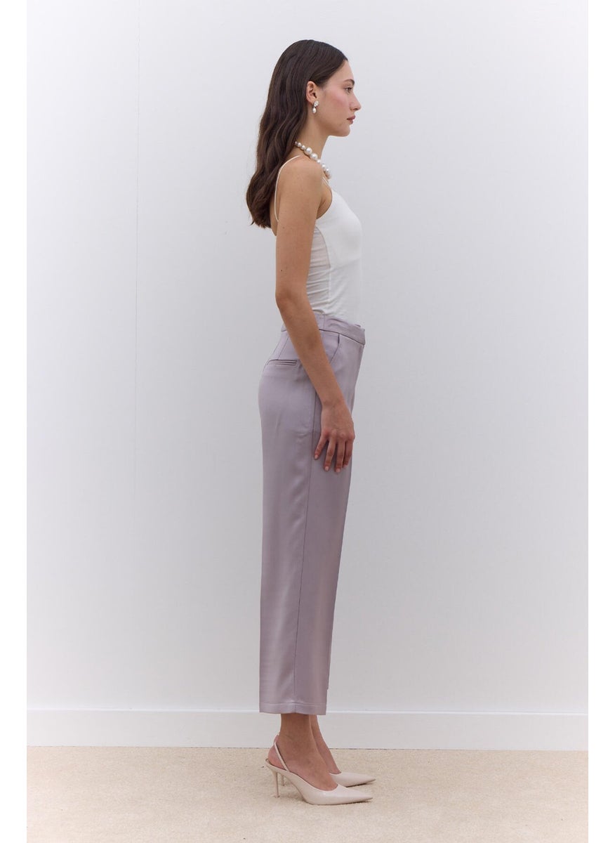 Manuka Satin Straight Leg Trousers Mink  - Image 5
