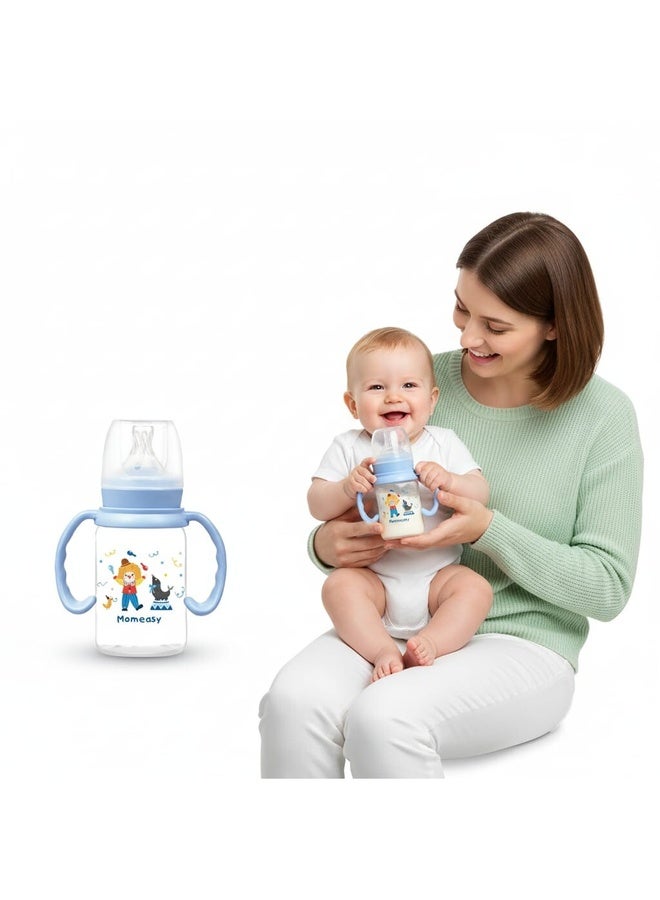Momeasy Standard Feeding Bottle with Handles – 4oz / 120ml 44603 Blue - Image 3