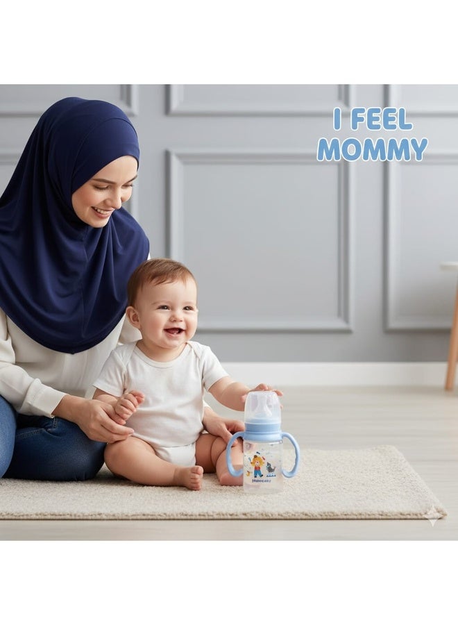Momeasy Standard Feeding Bottle with Handles – 4oz / 120ml 44603 Blue - Image 2