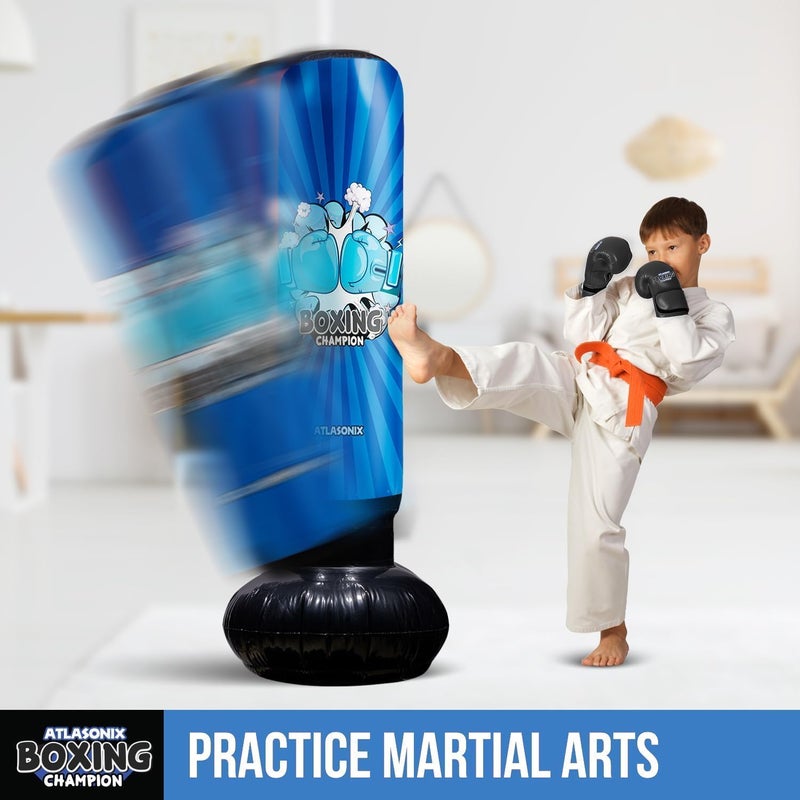 Atlasonix Punching Bag for Kids 8-12 - Punching Bag for Kids, | Blow Up Boxing Bag, Fun Punch, Toy & Gifts for Boys and Girls, Fun Active Game Birthday Gift - Image 4
