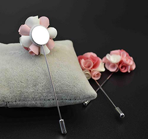 Lind Kitchen 20pcs Round Tray Brooch Pin Stick 15x76mm Stainless Steel DIY Handmade Dress Costume Jewelry Making Accessories Safety Brooch Lapel Pins (Silver) - Image 5