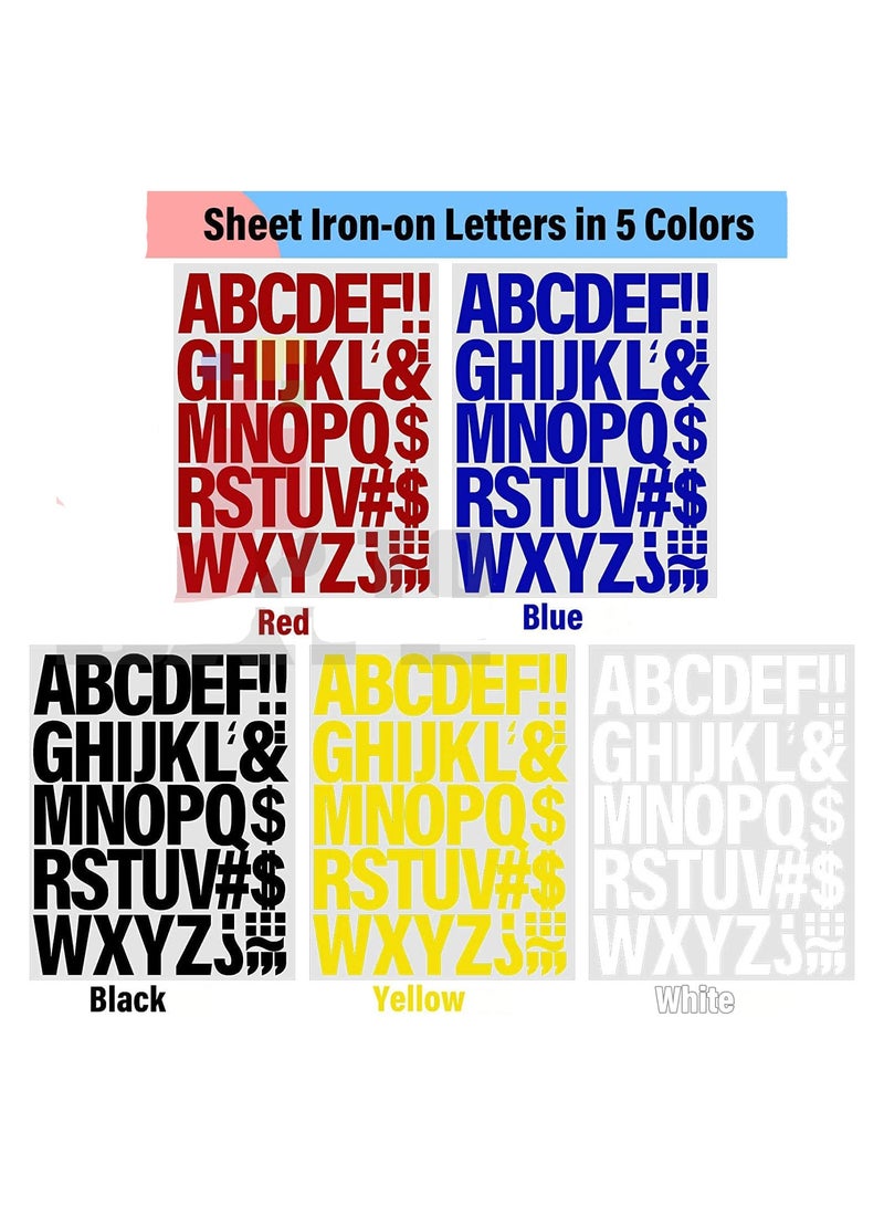 Generic 5 SHEET HEAT TRANSFER LETTERS AND NUMBER 5 DIFFERENT COLOR FOR T- SHIRT AND CLOTH SIZE 21CMX30CM - Image 4