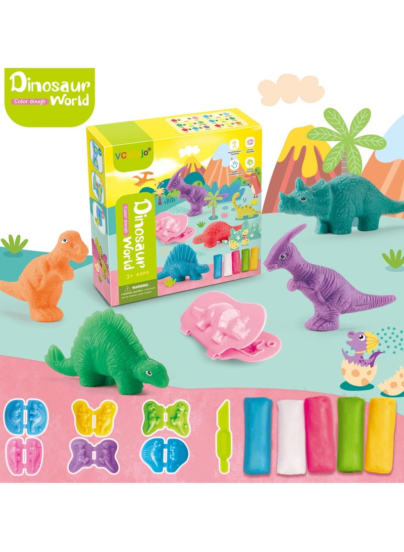 Color Dough Toys Dough Accessories Set Creations Tools for Kid 2-4-8 Years (Dinosaurs World) - Image 2