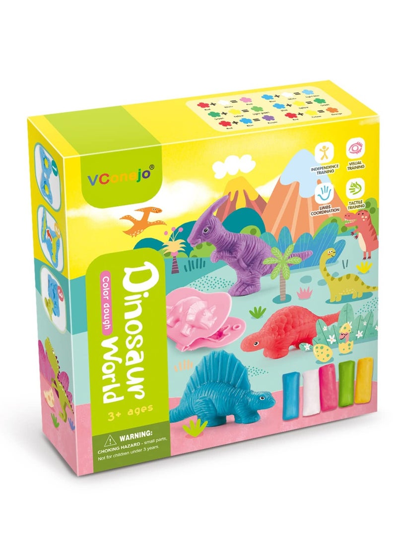 Color Dough Toys Dough Accessories Set Creations Tools for Kid 2-4-8 Years (Dinosaurs World) - Image 5