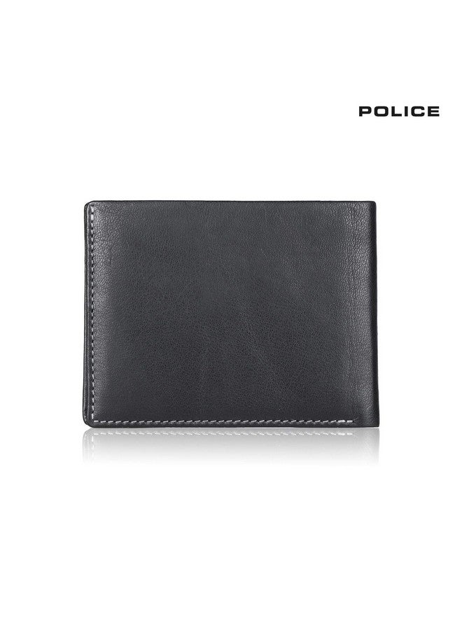 POLICE محفظة عملات جلدية رفيعة للرجال من بوليس بتصميم طي مزدوج ومزودة بتقنية RFID - سوداء - Image 3