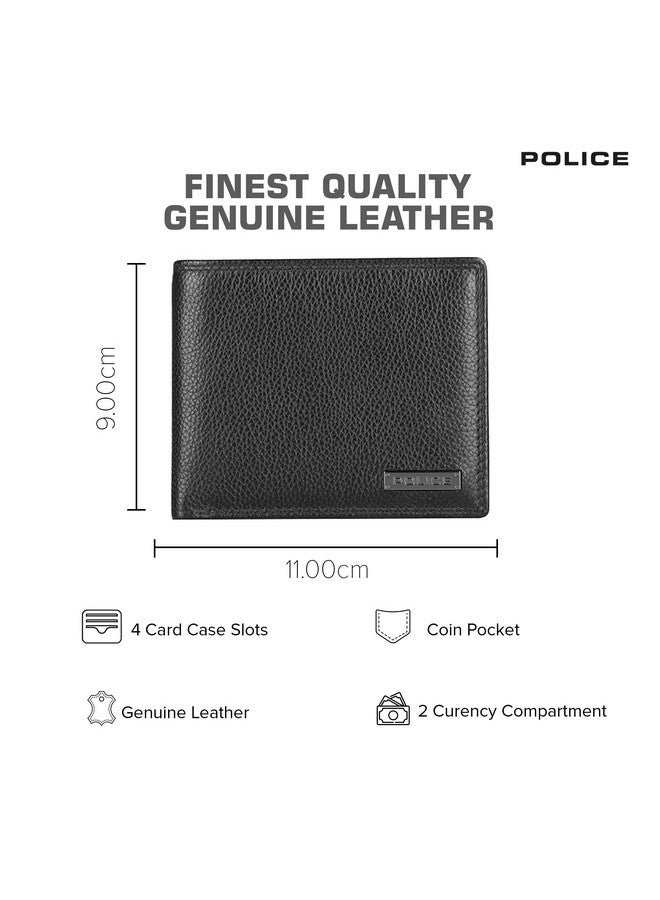 POLICE محفظة عملات جلدية رفيعة للرجال من بوليس بتصميم طي مزدوج ومزودة بتقنية RFID - سوداء - Image 5