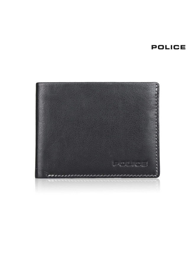 POLICE محفظة عملات جلدية رفيعة للرجال من بوليس بتصميم طي مزدوج ومزودة بتقنية RFID - سوداء - Image 2