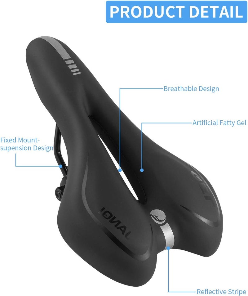 Moocci Comfortable MTB Gel Seat Mountain Bike Saddle MTB Saddle Mountain Bike Seat Gel Bikes Seats Breathable & Soft & Waterproof Bike Saddle Cushion for Men and Women - Image 3