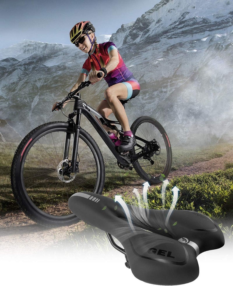 Moocci Comfortable MTB Gel Seat Mountain Bike Saddle MTB Saddle Mountain Bike Seat Gel Bikes Seats Breathable & Soft & Waterproof Bike Saddle Cushion for Men and Women - Image 4