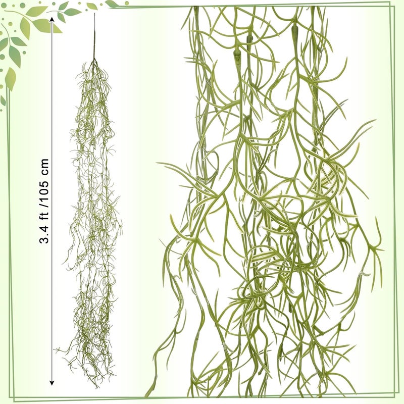 Giegxin 12 Pack Spanish Moss 41" Succulents Faux Moss Artificial Succulent Plants Fake Vines Hanging Plants for Potted Artificial Hanging Garland for Halloween Indoor Outdoor (Grayish Green) - Image 2
