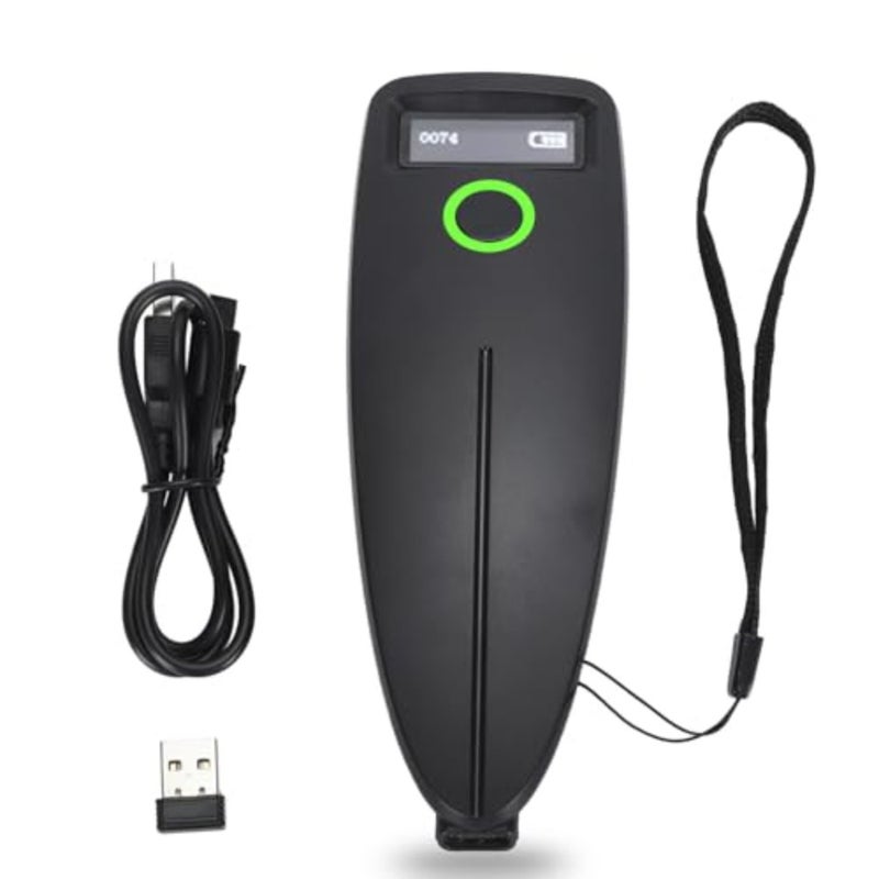 Wireless Mini Barcode Reader, Lightweight 2D 1D Barcode Scanner Bluetooth/ 2.4G/ Wired USB Three Mode Connection, QR Code Scanner Supports Cell Phone Screen Reading - Image 1