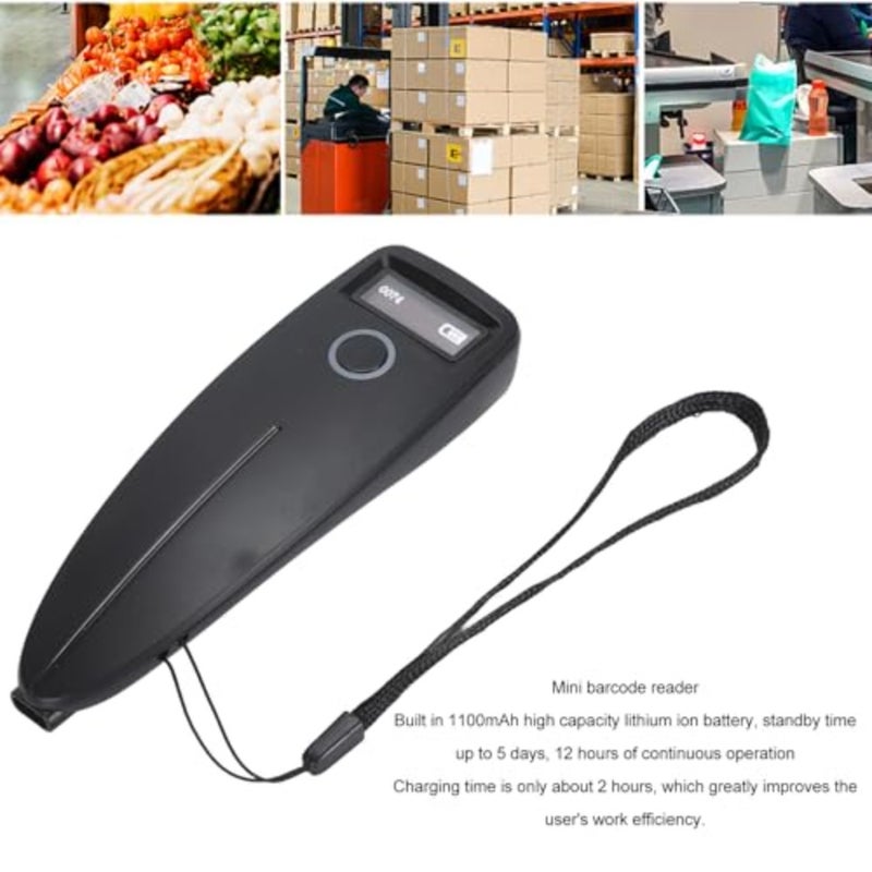 Wireless Mini Barcode Reader, Lightweight 2D 1D Barcode Scanner Bluetooth/ 2.4G/ Wired USB Three Mode Connection, QR Code Scanner Supports Cell Phone Screen Reading - Image 2