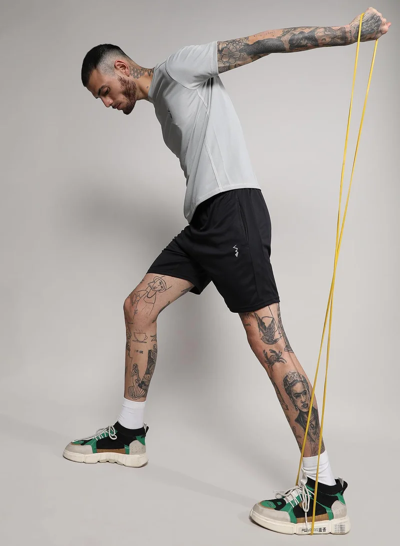 Campus Sutra Men's Light Grey Basic Activewear T-Shirt