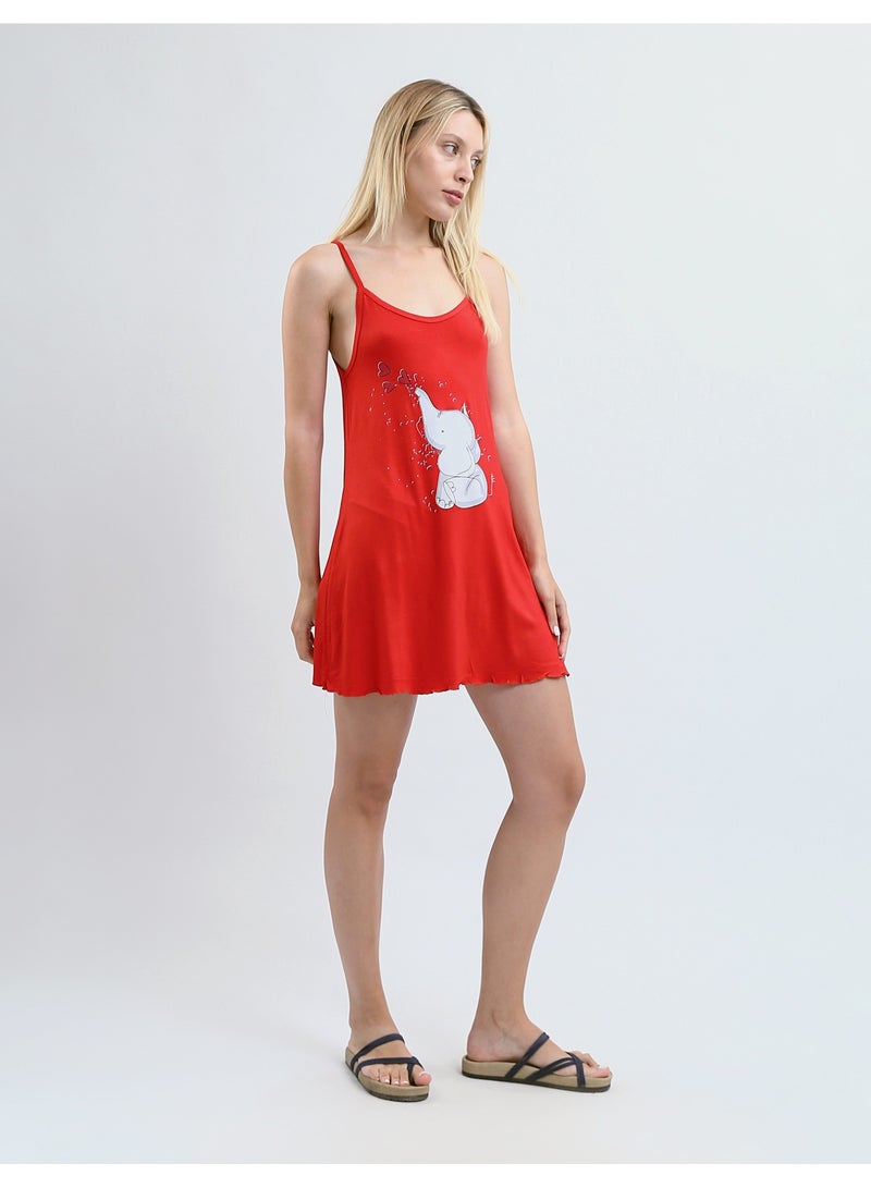 Mesery Sleep Shirt Cotton Thin Strap - Printed  - Image 2