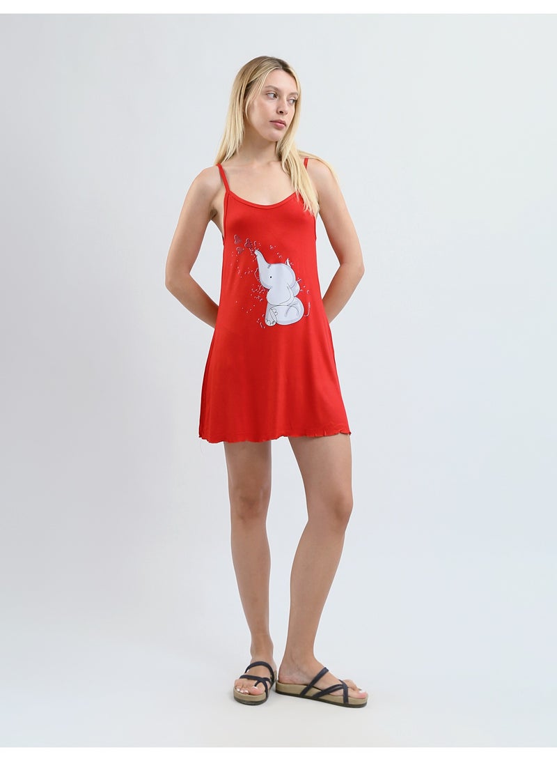 Mesery Sleep Shirt Cotton Thin Strap - Printed  - Image 1