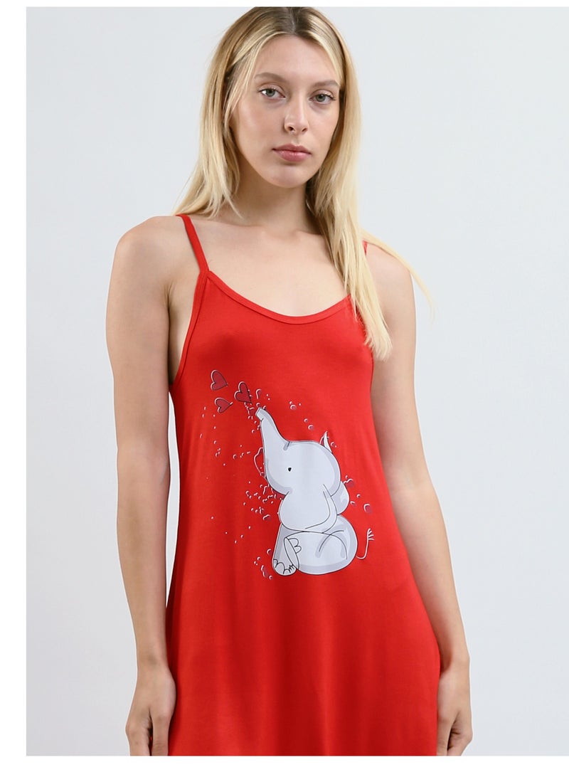 Mesery Sleep Shirt Cotton Thin Strap - Printed  - Image 4