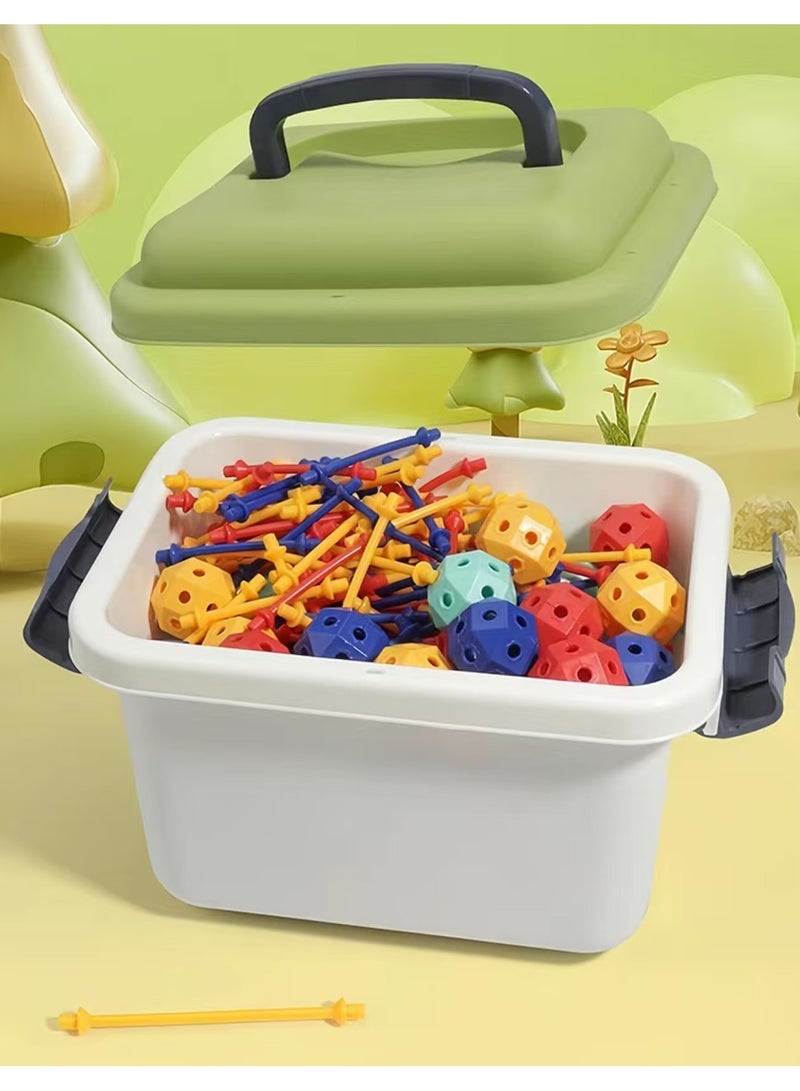 150 قطعة هندسية ثلاثية الأبعاد ديي لعبة تناسب أكثر من 3 سنوات من العمر للبنين والبنات لتجميع لبنات البناء لعبة التعلم الحسية للأطفال - Image 2