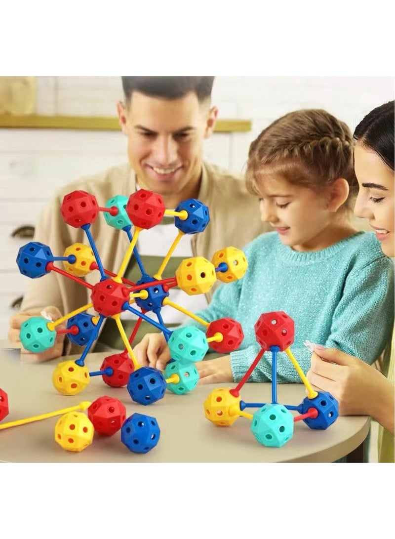 150 قطعة هندسية ثلاثية الأبعاد ديي لعبة تناسب أكثر من 3 سنوات من العمر للبنين والبنات لتجميع لبنات البناء لعبة التعلم الحسية للأطفال - Image 1
