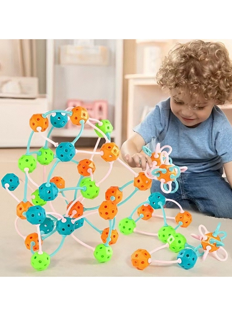 150 قطعة هندسية ثلاثية الأبعاد ديي لعبة تناسب أكثر من 3 سنوات من العمر للبنين والبنات لتجميع لبنات البناء لعبة التعلم الحسية للأطفال - Image 5