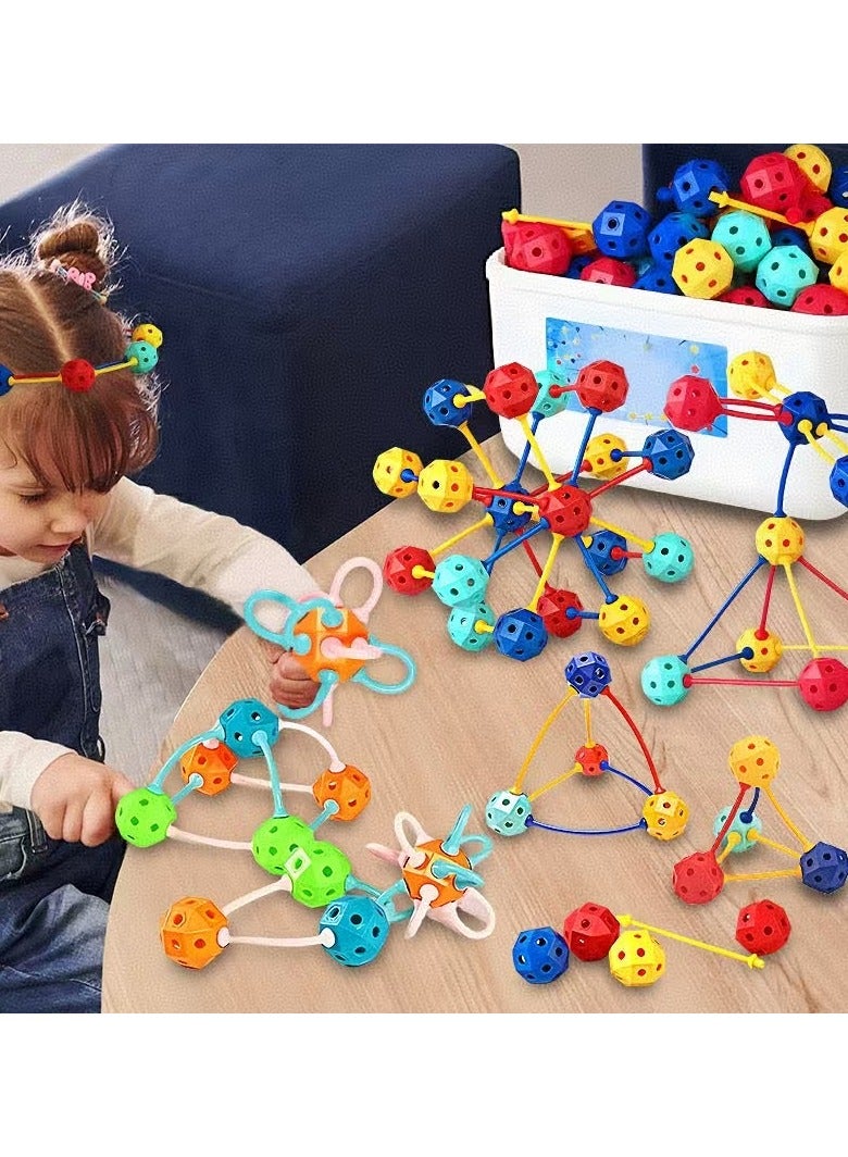 150 قطعة هندسية ثلاثية الأبعاد ديي لعبة تناسب أكثر من 3 سنوات من العمر للبنين والبنات لتجميع لبنات البناء لعبة التعلم الحسية للأطفال - Image 3