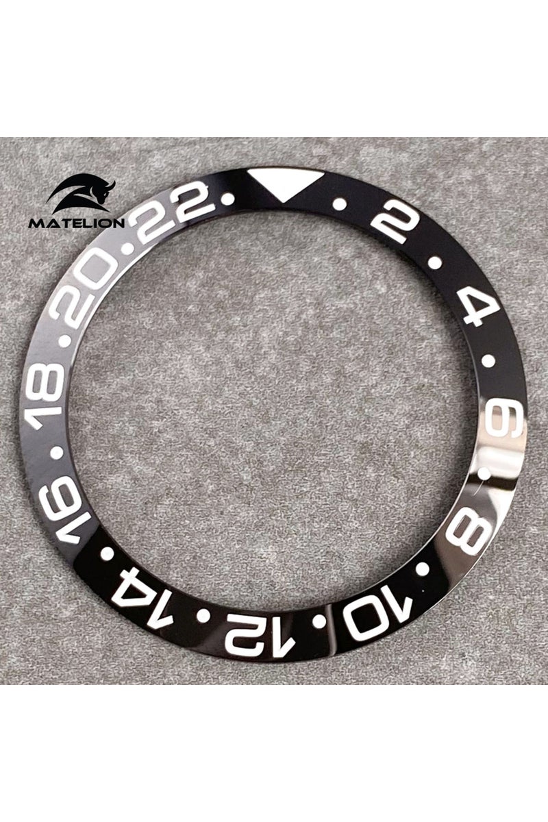 ceramic black F MATELION 38mm Ceramic Alloy Watch Bezel Insert Ring Slope Fit 40mm Watch Case NH35 N