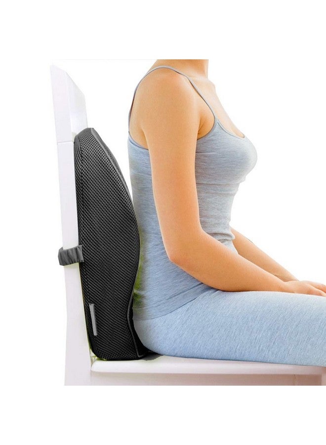 Grin Health Orthopaedic Back Support for Office Chair & Car, Memory Foam Orthopedic Backrest Cushion for Back Pain Relief - Ideal Back Pillow for Sitting Spine Alignment and Posture Correction, Black - Image 1