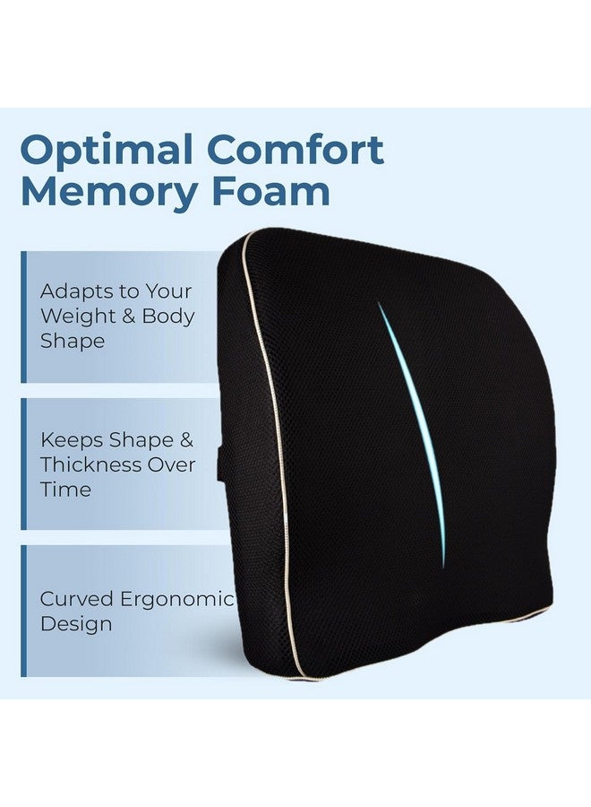 Grin Health Orthopaedic Back Support for Office Chair & Car, Memory Foam Orthopedic Backrest Cushion for Back Pain Relief - Ideal Back Pillow for Sitting Spine Alignment and Posture Correction, Black - Image 2