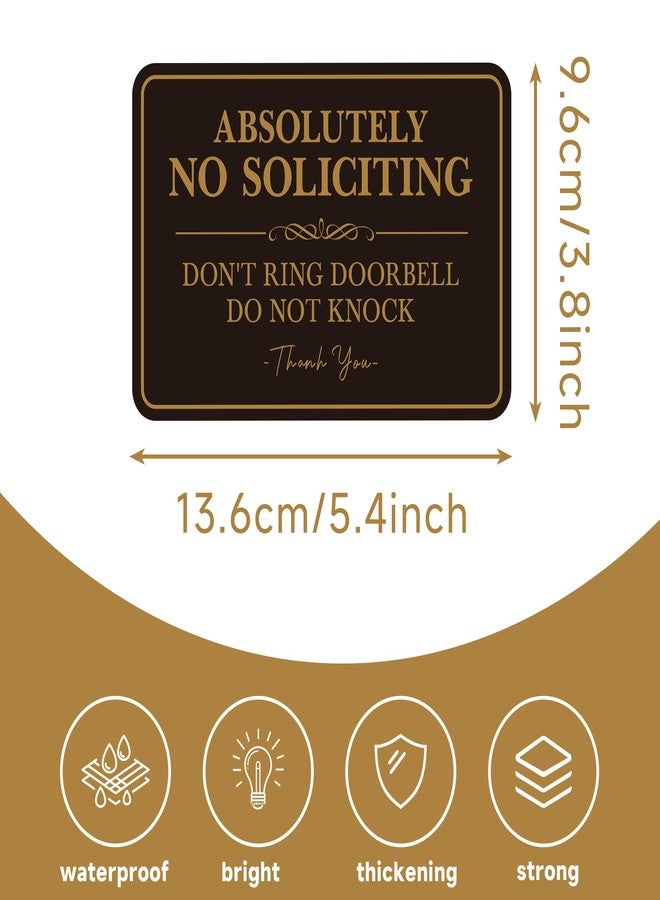 LUHIMO 2PCS No Soliciting Sign for Front Door，Self-Adhesive Elegant Do Not Knock or Ring Doorbell No Soliciting Sticker for Home, No Solicitors Sign for Doorbell, House Door, Home, Office - Image 2