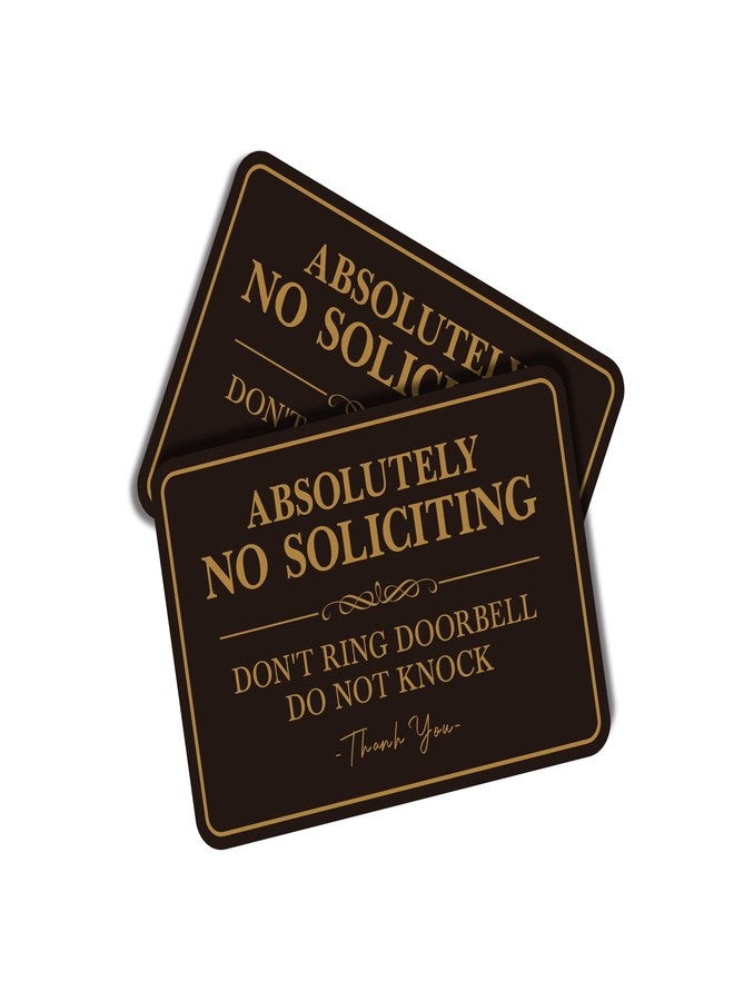 LUHIMO 2PCS No Soliciting Sign for Front Door，Self-Adhesive Elegant Do Not Knock or Ring Doorbell No Soliciting Sticker for Home, No Solicitors Sign for Doorbell, House Door, Home, Office - Image 1