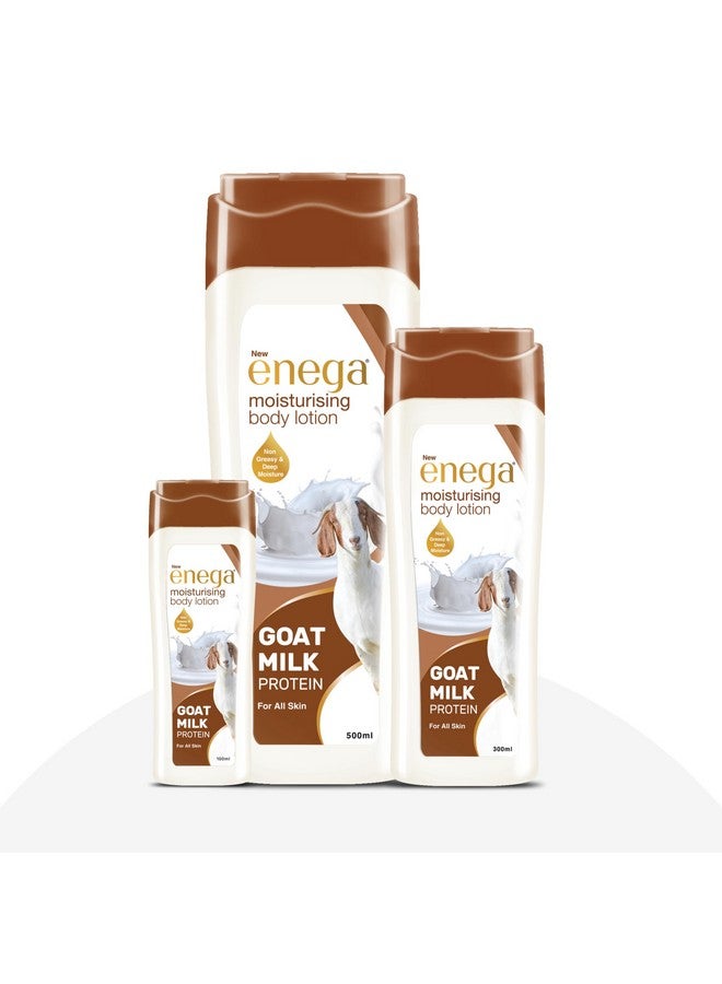 Enega Goat Milk Protein For All Skin Non Grassy & Deep Nourish Moisturizing Body Lotion for Men & Women - Pack of 3(100 ML,300 ML,500 ML) - Image 1