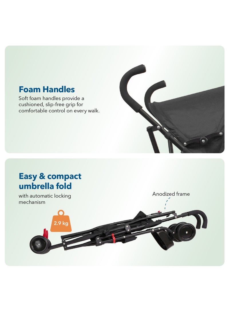 Harmony Litewave Deluxe Umbrella Stroller with Canopy | Lightweight & Compact | Up to 18.1 kg | Suspension Wheels | 3-Point Safety Harness - Image 5