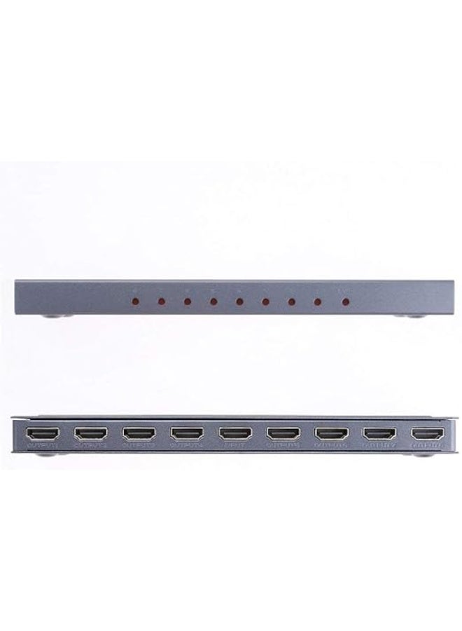 مقسم HDMI صغير 1 إلى 8 مخرج – مكرر ومفتاح HDMI مع مضخم إشارة – يدعم 4K×2K، 3D، و1080p – TD-526H - Image 1