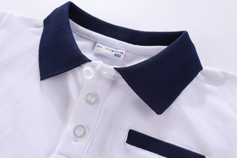 Mud Kingdom Toddler Girl Polo Shirts White 3T Plain - Image 4