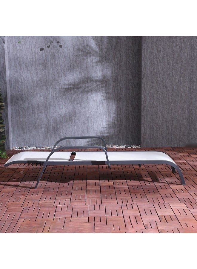 DANUBE HOME Evita Sun Lounger| All Weather Patio Sunloungers | Single Relaxing Chair |  Modern Design Outdoor Furniture For Gardens Lawns Poolsides L164.5xW68xH92cm - Light Grey - Image 4