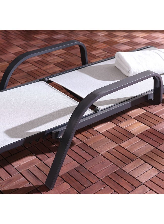 DANUBE HOME Evita Sun Lounger| All Weather Patio Sunloungers | Single Relaxing Chair |  Modern Design Outdoor Furniture For Gardens Lawns Poolsides L164.5xW68xH92cm - Light Grey - Image 5
