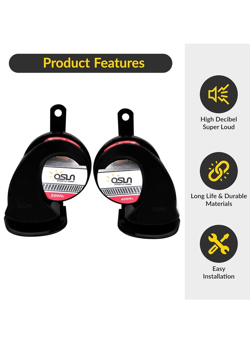 OSN - OSN Car Horn 12V 72W 110dB Strong Sound Two Tone 400Hz/500Hz OE Quality Power Sports Horn Compact Plus ODL163 - Image 1