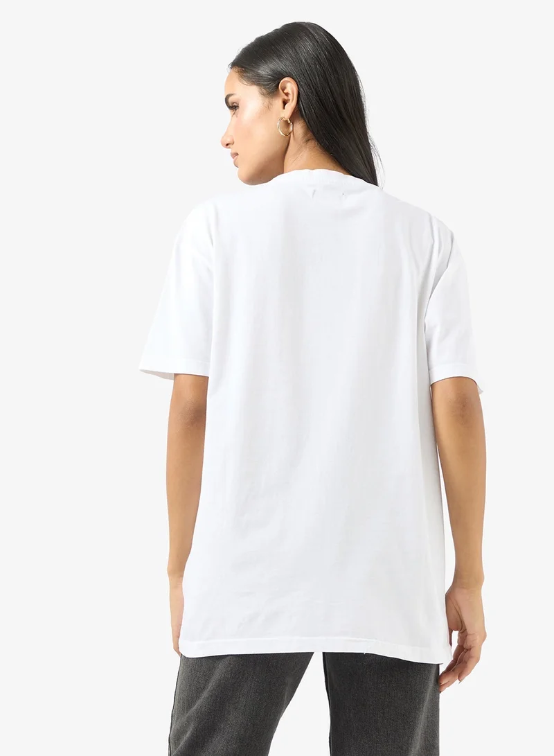 Ginger Crew Neck Abstract Graphic T-Shirt