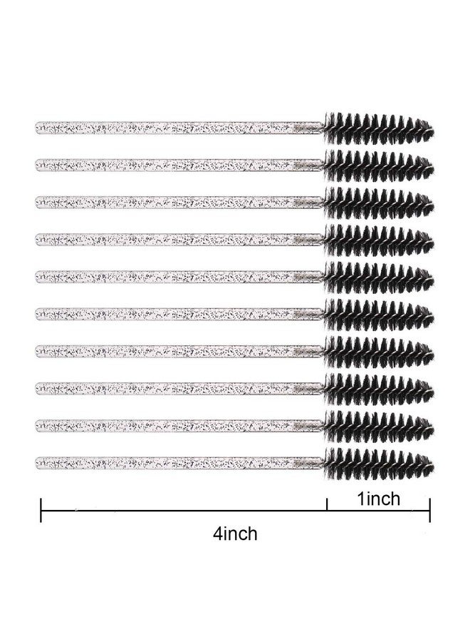 Elisel 100 Pcs Disposable Mascara Brushes Crystal Eyelash Brushes Mascara Wands Applicator Eyelash Extensions Makeup Tools Eyebrow Brush (Black) - Image 5
