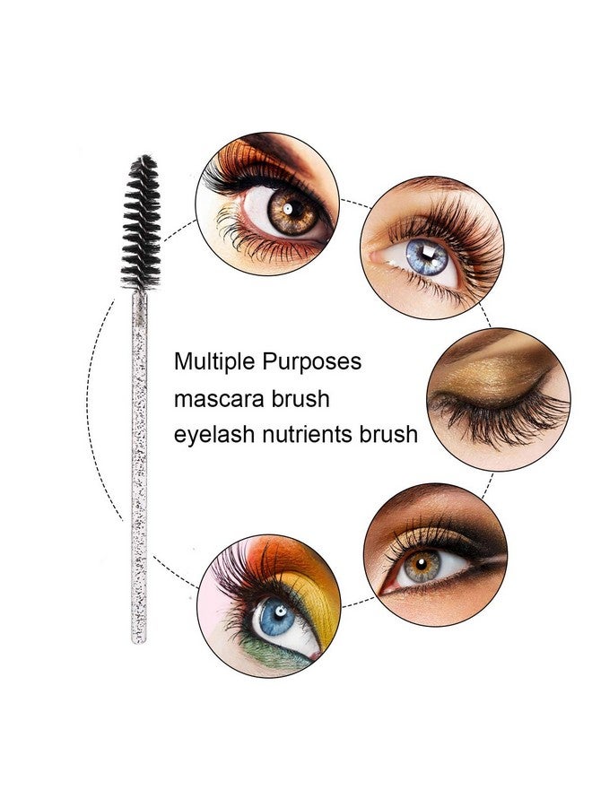 Elisel 100 Pcs Disposable Mascara Brushes Crystal Eyelash Brushes Mascara Wands Applicator Eyelash Extensions Makeup Tools Eyebrow Brush (Black) - Image 4