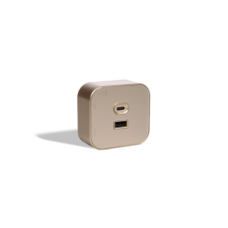 Jana Light USB & USB Type-C Charger Port Square Gold – ZOYA-016 GR 5V 3.1A - Image 2