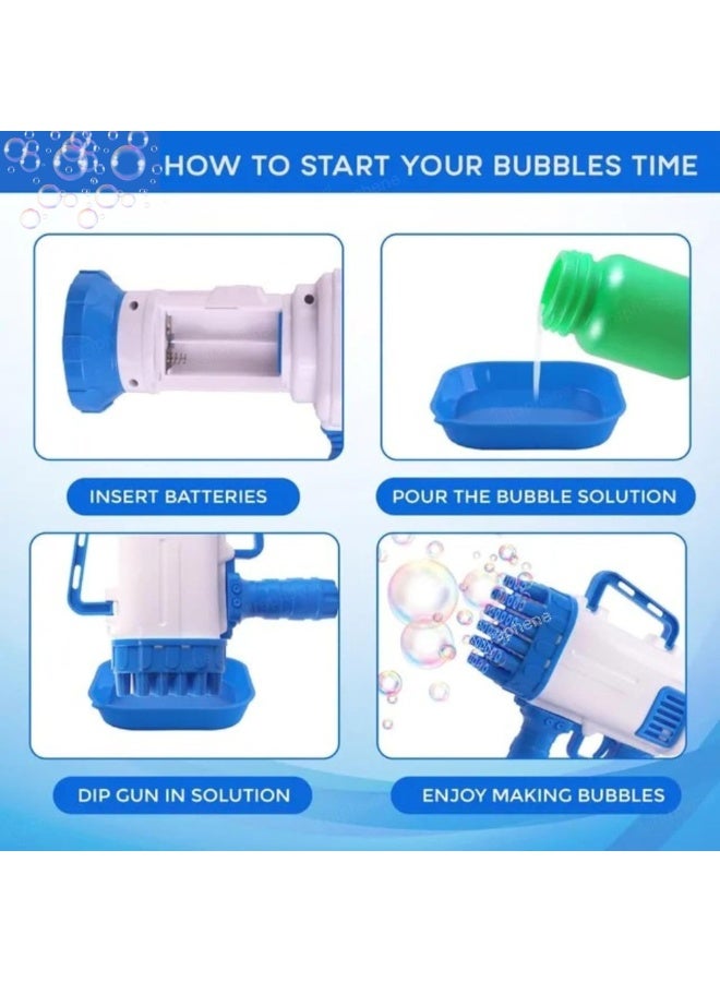 DAT Electric 32-Hole Bubble Gun Machine for Kids – Rocket-Style Bubble Blower Toy with High Output – Battery Operated Bubble Maker with Tray – Ideal for Outdoor Play, Parties & Gifts - Image 5