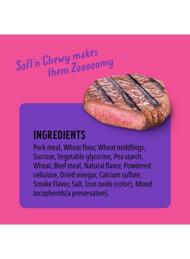 بونكرز مكافآت الكلاب Bonkers Zoomers Soft & Chewy BBQ Beef Flavor، مكافآت التدريب أو غطاء الطعام، 5.6 أونصة / 159 جم كيس قابل لإعادة الإغلاق لجميع السلالات والأعمار (عبوة من 8 قطع) - Image 3