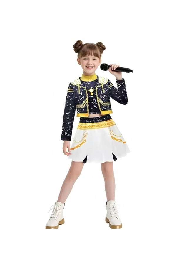 3 PCS K-POP Demon Hunting Girl Group Lumi Cosplay Costume Set Black/Gold
