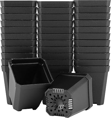ZEONHAK ZEONHAK 100 Pack 2.7 Inches Square Nursery Pot, Plastic Nursery Pots with Drainage Hole for Seedlings, Succulents,  - Image 1