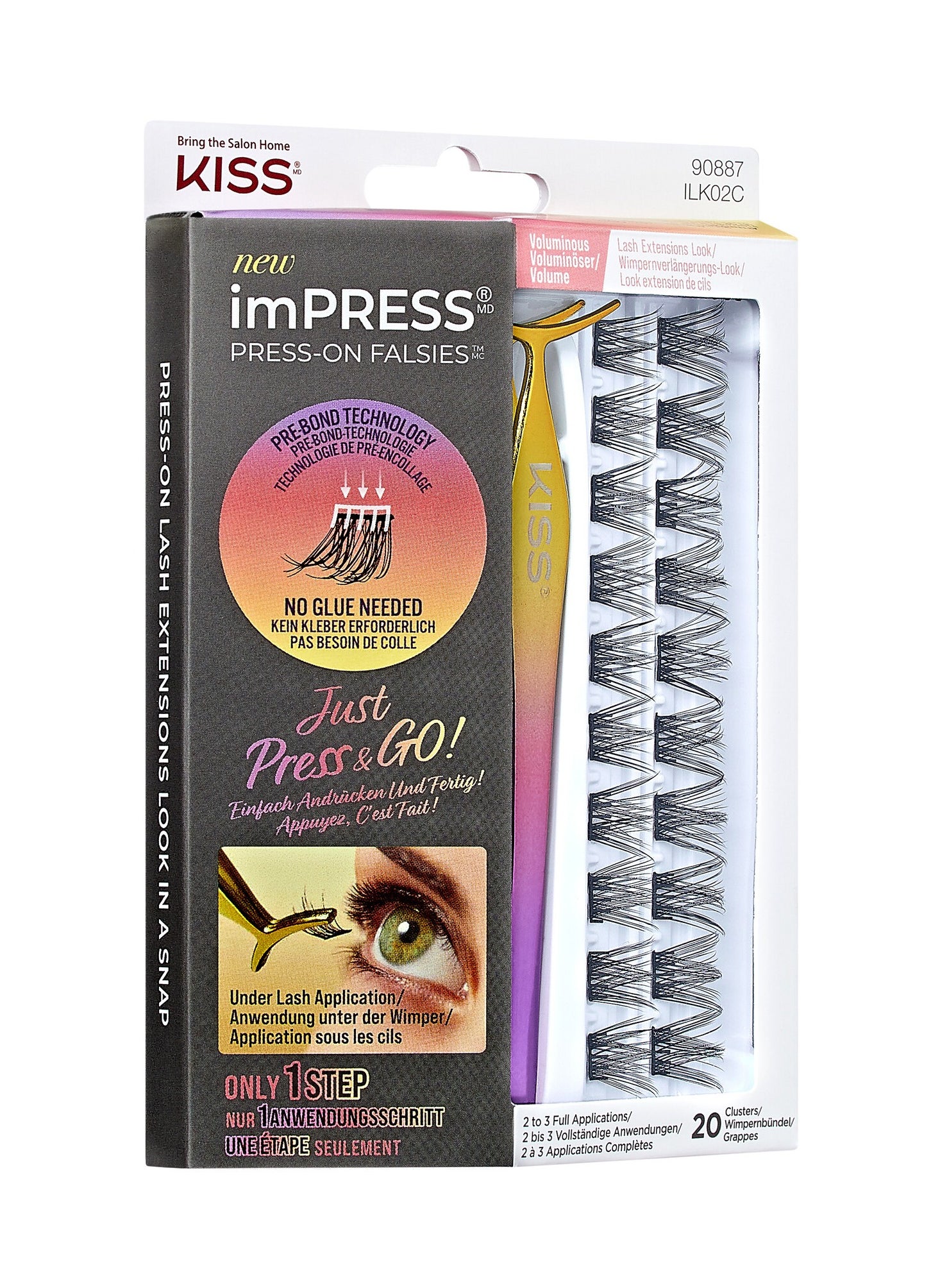 KISS Kiss Impress Press on Falsies Voluminous Eyelashes ILK02C 