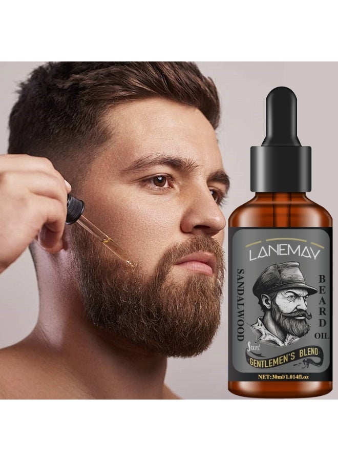 LANEMAY Beard Growth Oil, Beard Oil For Men Growth, Make The Beard More Full, Thick And Smooth, Strengthens And Moisturizes Beard 30ml - Image 1