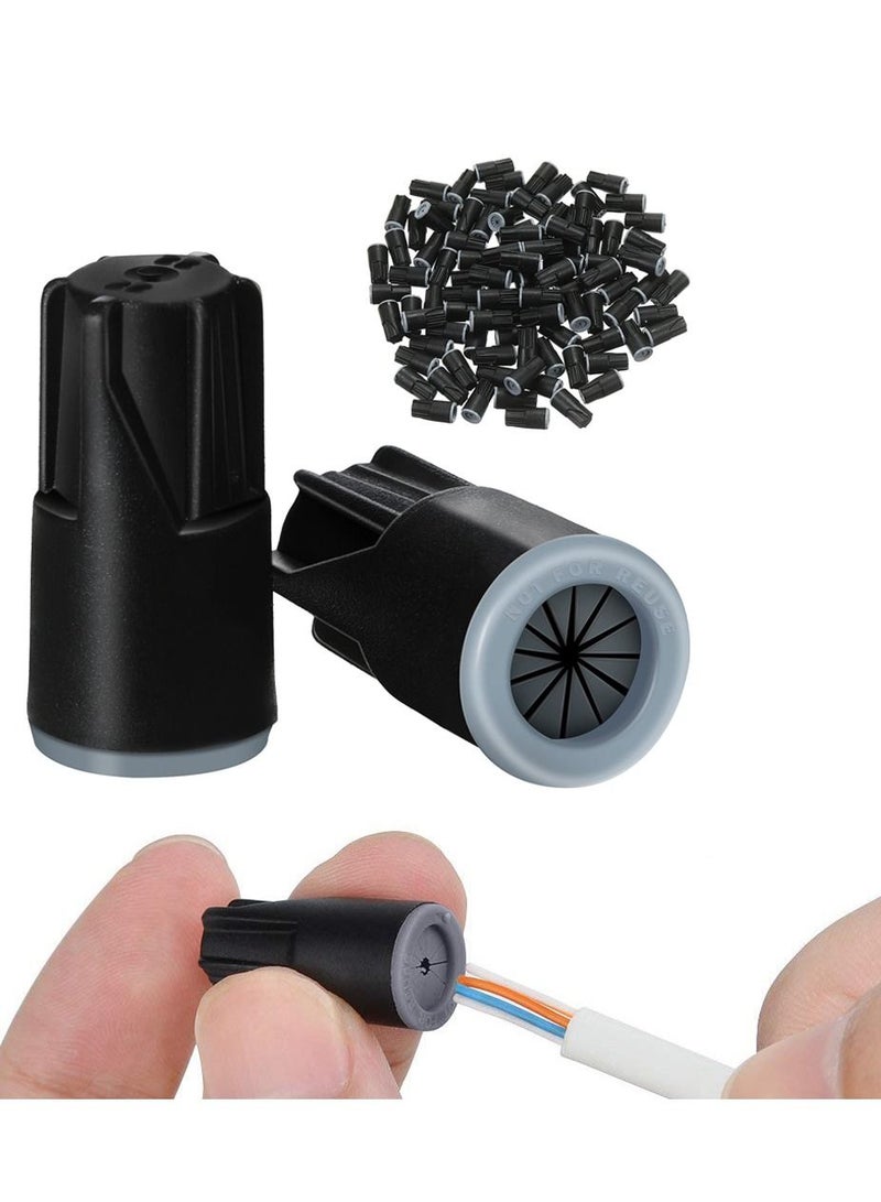 سيوسي موصلات سلكية مقاومة للماء من SYOSI ، 100 قطعة من صواميل الأسلاك المقاومة للماء ، غطاء الشحوم ، موصلات الأسلاك الكهربائية الخارجية ، صامولة سلكية لإضاءة المناظر الطبيعية الخارجية - Image 1