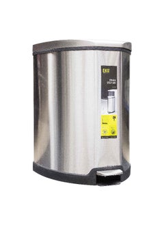EKO Fingerprint Resistant Soft Closing Stainless Steel Step Bin Silver 9 L EK9209MT-9L  - Image 1
