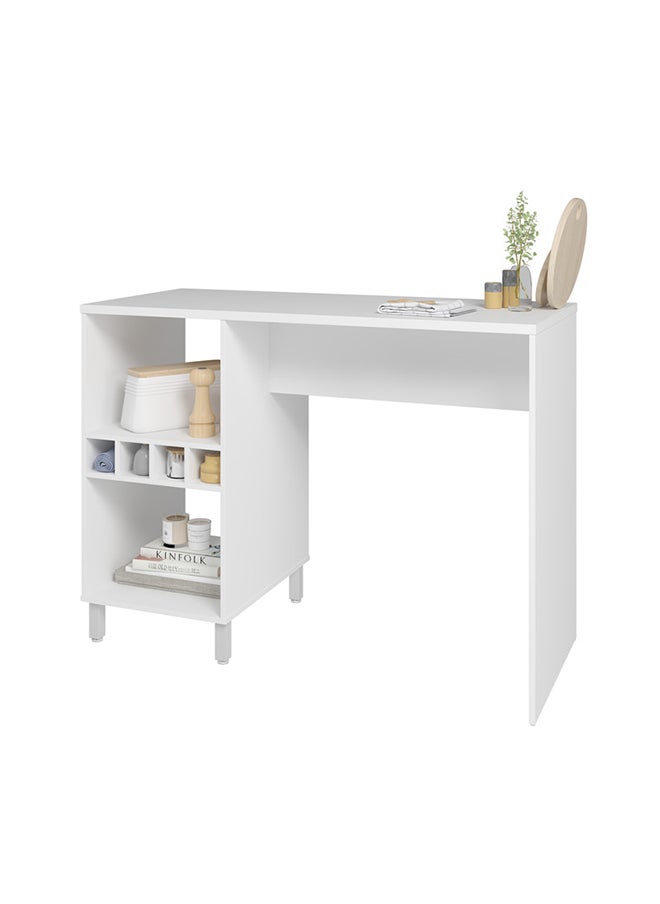 Home Box Kitchen Table With Storage Shelves - Mdp 15Mm Color White 60 x 135 x 102.5 cm  - Image 2